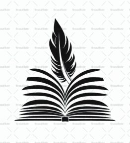 Offenes Buch und Feder